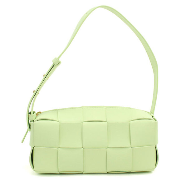 Bottega Veneta Handbags - BOTTEGA VENETA Green Intrecciato Shoulder Bag